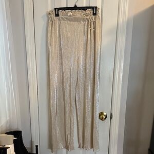 Elegant Pleated Lurex Pants